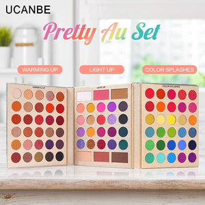 Ucanbe Pretty All Set Eyeshadow Palette with 15pcs Makeup Brushes