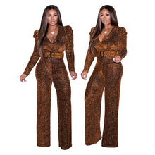 Load image into Gallery viewer, Jumpsuit Stylish Deep V Neck Skinny Gold One piece - Sophornlilly