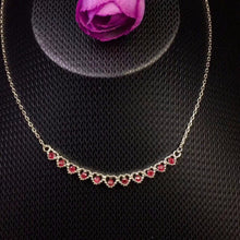 Load image into Gallery viewer, Natural Ruby Chain Necklace for Women, 925 Sterling