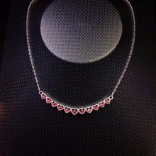 Load image into Gallery viewer, Natural Ruby Chain Necklace for Women, 925 Sterling