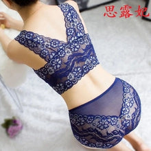 Load image into Gallery viewer, Underwear Plus size bra set push up transparent bralette lace sexy bra