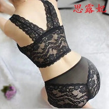 Load image into Gallery viewer, Underwear Plus size bra set push up transparent bralette lace sexy bra