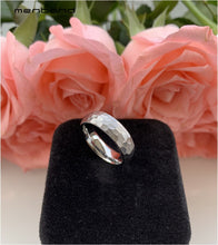 Load image into Gallery viewer, Unique Hammer Ring Women Tungsten Carbide Wedding Band With Multi Face