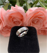 Load image into Gallery viewer, Unique Hammer Ring Women Tungsten Carbide Wedding Band With Multi Face