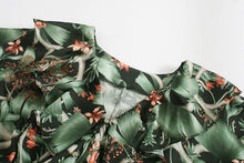 Load image into Gallery viewer, V neck flower long sleeve green summer vintage sexy - Sophornlilly