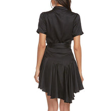 Load image into Gallery viewer, Casual Solid Dress For Women V Neck Short Sleeve High Waist - Sophornlilly