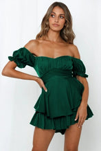 Load image into Gallery viewer, VIP FASHION Elegant Solid Color Bodysuit Pants Sexy Slash Neck Lantern - Sophornlilly