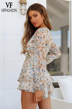 Load image into Gallery viewer, FASHION Floral Printing Deep V Neck Rompers Sexy Women's Ruffled - Sophornlilly