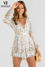 Load image into Gallery viewer, FASHION Floral Printing Deep V Neck Rompers Sexy Women's Ruffled - Sophornlilly