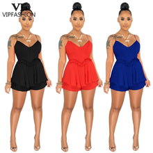 Load image into Gallery viewer, FASHION Sexy Women's Suspender V Neck Rompers Fashion Ruffles - Sophornlilly