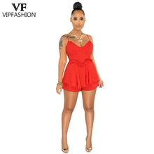 Load image into Gallery viewer, FASHION Sexy Women's Suspender V Neck Rompers Fashion Ruffles - Sophornlilly