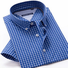 Load image into Gallery viewer, 100% cotton plaid short sleeved shirt Men's summer - Sophornlilly
