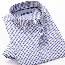 Load image into Gallery viewer, 100% cotton plaid short sleeved shirt Men's summer - Sophornlilly