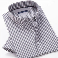 Load image into Gallery viewer, 100% cotton plaid short sleeved shirt Men's summer - Sophornlilly