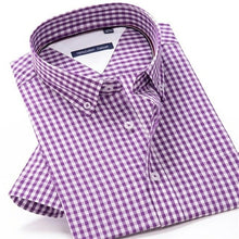 Load image into Gallery viewer, 100% cotton plaid short sleeved shirt Men's summer - Sophornlilly