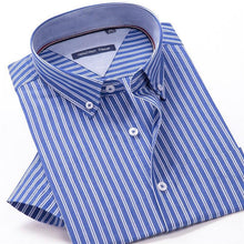 Load image into Gallery viewer, 100% cotton plaid short sleeved shirt Men's summer - Sophornlilly