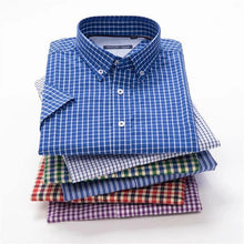 Load image into Gallery viewer, 100% cotton plaid short sleeved shirt Men's summer - Sophornlilly