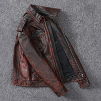 Vintage Brown Hunting Leather Jacket