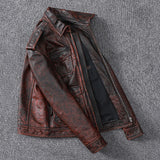 Vintage Brown Hunting Leather Jacket