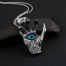 Load image into Gallery viewer, Vintage Demon hand Blue Eye Pendants &amp; Necklaces Men's Stainless Steel