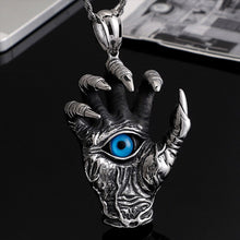 Load image into Gallery viewer, Vintage Demon hand Blue Eye Pendants &amp; Necklaces Men's Stainless Steel