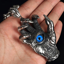 Load image into Gallery viewer, Vintage Demon hand Blue Eye Pendants &amp; Necklaces Men's Stainless Steel