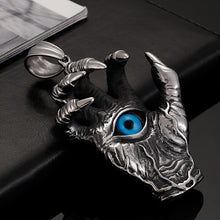 Load image into Gallery viewer, Vintage Demon hand Blue Eye Pendants &amp; Necklaces Men's Stainless Steel