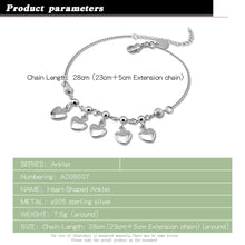 Load image into Gallery viewer, Vintage Heart Ankle Bracelet Bohemia 100% 925 Sterling Silver Foot
