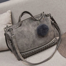 Load image into Gallery viewer, Vintage Nubuck Leather Ladies Handbags Rivet Larger Women Bags Hair