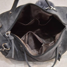 Load image into Gallery viewer, Vintage Nubuck Leather Ladies Handbags Rivet Larger Women Bags Hair