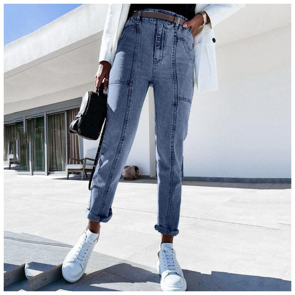 Vintage Ripped Hole Pencil Long Jeans