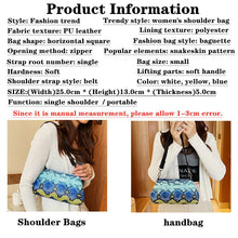Load image into Gallery viewer, Vintage Soft Leather Snakeskin Pattern Baguette Underarm Bag Women