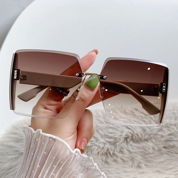 Vintage Square Sunglasses Woman Classic Retro Gradient Mirror