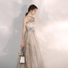 Load image into Gallery viewer, Vintage Strapless Bandage Wedding Party Dresses Female Glitter Pleat