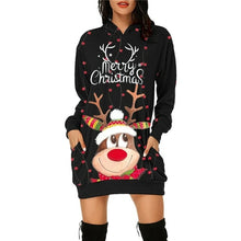 Load image into Gallery viewer, Vintage Women Christmas Print Sweatshirt Dress