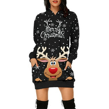Load image into Gallery viewer, Vintage Women Christmas Print Sweatshirt Dress