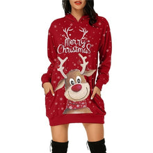 Load image into Gallery viewer, Vintage Women Christmas Print Sweatshirt Dress