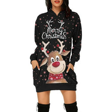 Load image into Gallery viewer, Vintage Women Christmas Print Sweatshirt Dress
