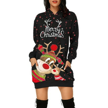 Load image into Gallery viewer, Vintage Women Christmas Print Sweatshirt Dress