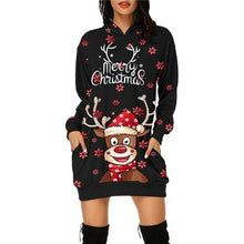 Load image into Gallery viewer, Vintage Women Christmas Print Sweatshirt Dress