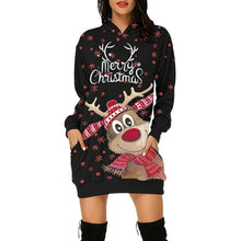 Load image into Gallery viewer, Vintage Women Christmas Print Sweatshirt Dress