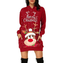 Load image into Gallery viewer, Vintage Women Christmas Print Sweatshirt Dress