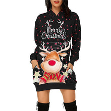 Load image into Gallery viewer, Vintage Women Christmas Print Sweatshirt Dress
