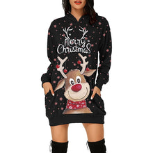 Load image into Gallery viewer, Vintage Women Christmas Print Sweatshirt Dress