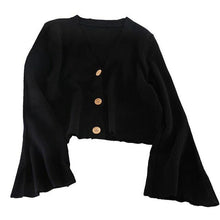 Load image into Gallery viewer, New Spring Autumn Women Cardigan Flare Sleeve V neck Female - Sophornlilly