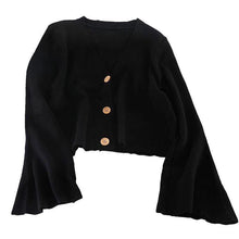 Load image into Gallery viewer, New Spring Autumn Women Cardigan Flare Sleeve V neck Female - Sophornlilly