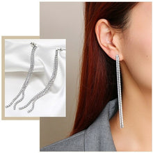 Load image into Gallery viewer, Vnox Women's Luxury Long Dangle Earrings for Wedding Party Jewelry,