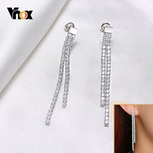 Load image into Gallery viewer, Vnox Women's Luxury Long Dangle Earrings for Wedding Party Jewelry,