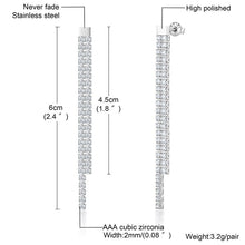 Load image into Gallery viewer, Vnox Women's Luxury Long Dangle Earrings for Wedding Party Jewelry,