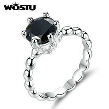 Load image into Gallery viewer, Sterling Silver Forever Clear Black CZ Circle Round